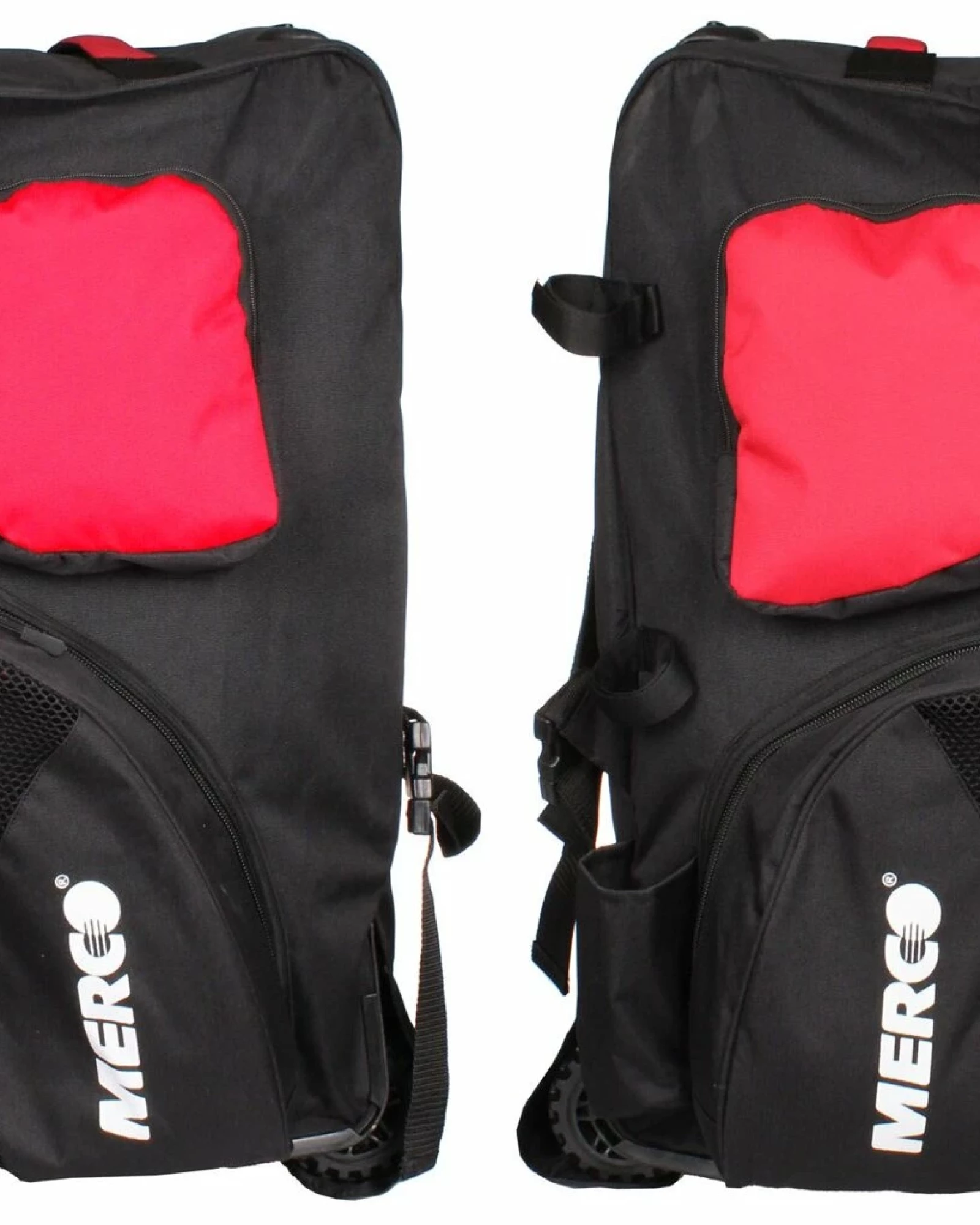 Rucsac cu roti pentru hochei Merco Hockey League, negru-rosu