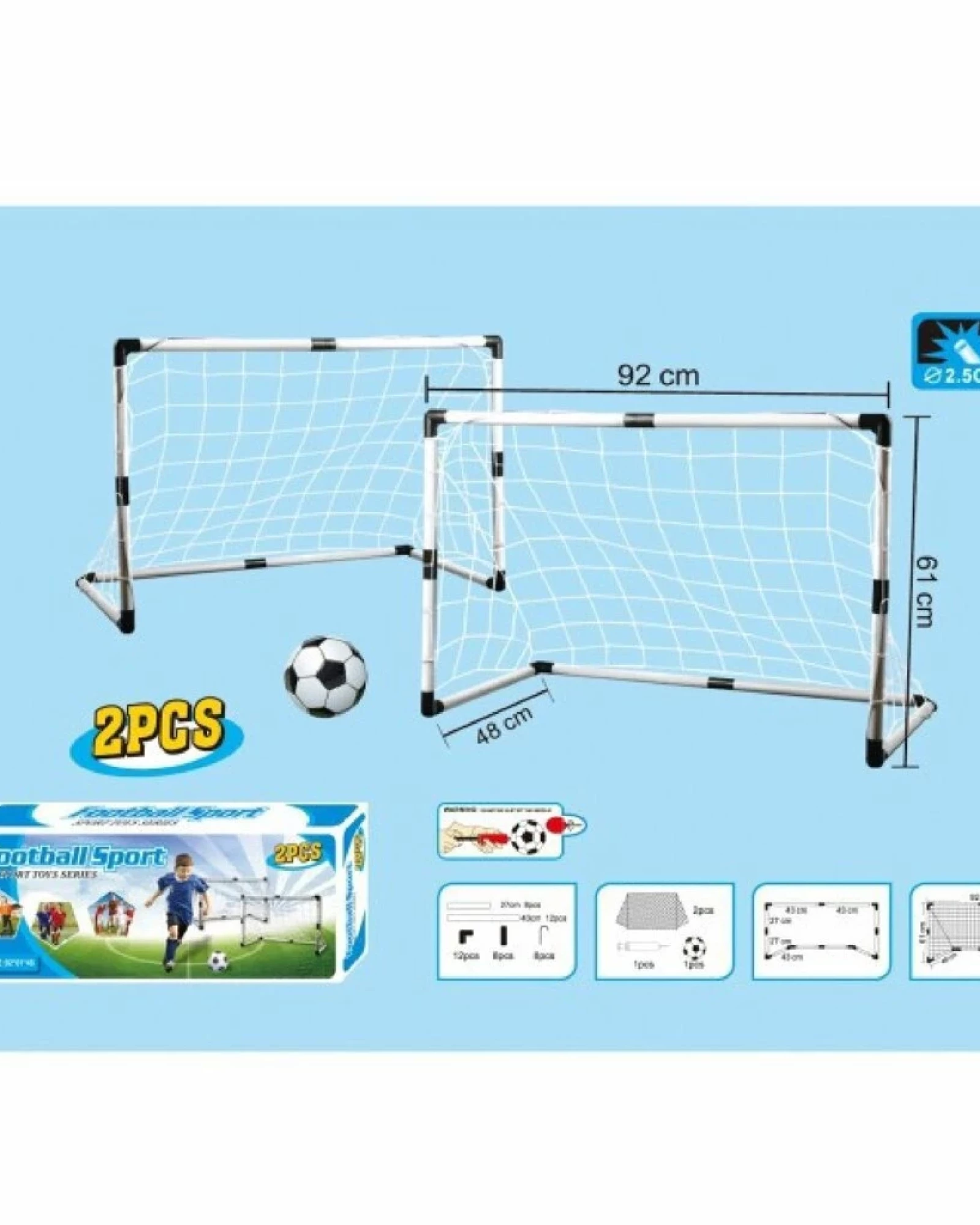 Set 2 porti de fotbal Garden Goal 92 x 61 x 48 cm